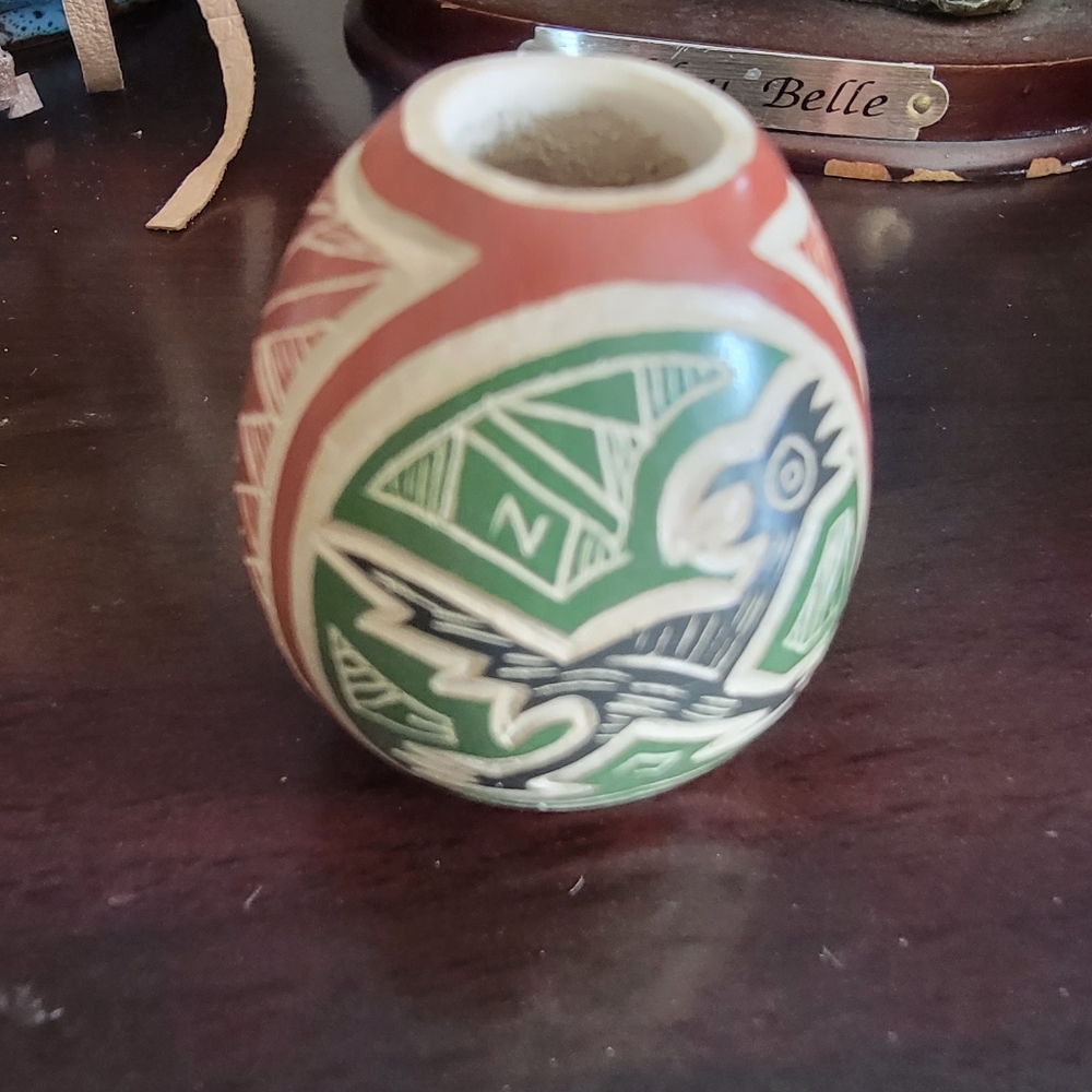 Small polycarbonate hand coiled Native American pot